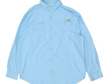 Columbia PFG Performance Fishing Gear Shirt | Vintage Sports Activewear Blue VTG