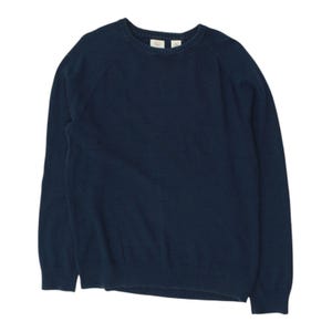 Levi&#39;s Mens Navy Blue Knit Jumper | Vintage High End Casual Designer Sweater VTG