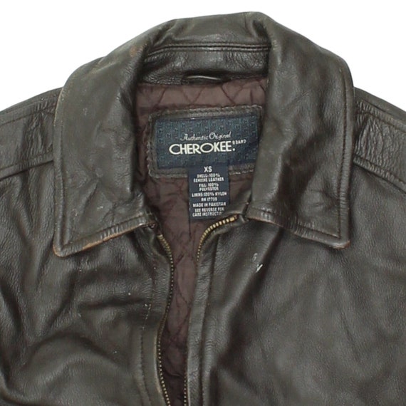 Cherokee Boys Dark Brown Leather Biker Jacket | V… - image 3