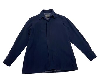 Ralph Lauren Women's Lined Wool Shirt | Vintage High End Luxury Navy Blue VTG