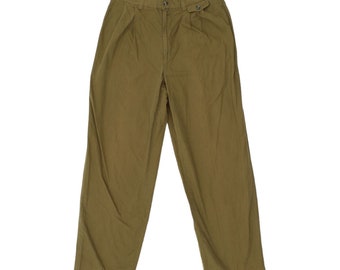 Pantalon chino kaki taille haute Hidalgo Story pour homme | Vintage Designer VTG