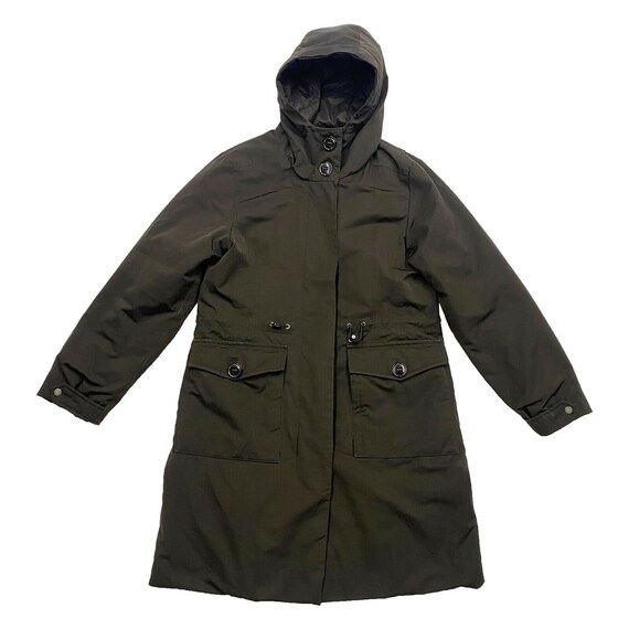 Moncler Womens Quilted Coat | Vintage High End Designer Hooded Jacket Black Vtg