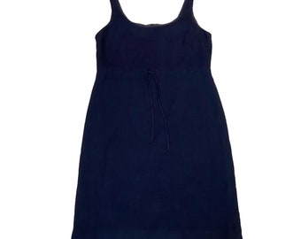 Versace Classic V2 Sleeveless Midi Dress | Vintage High End Designer Navy Blue