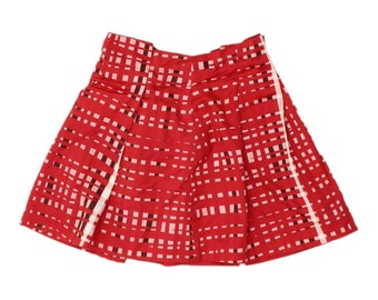 Christian Dior Girls Red Pleated Short Skirt | Vintage Kids High End Designer