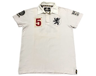 Scotch & Soda Rugby Style Polo Shirt | Vintage High End Designer Top White VTG