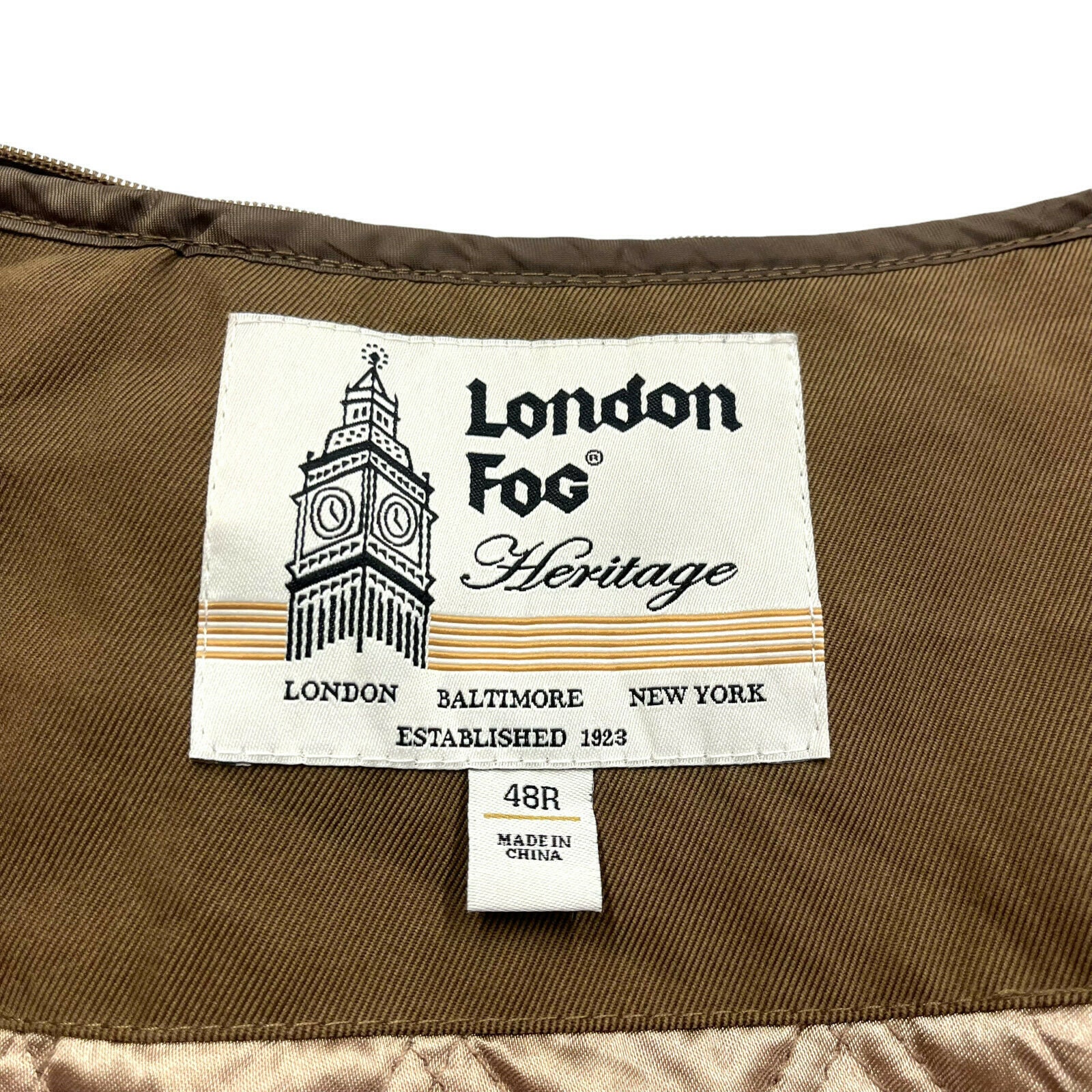 London Fog Heritage Quilted Coat Lining | Vintage High End Designer Brown Vtg