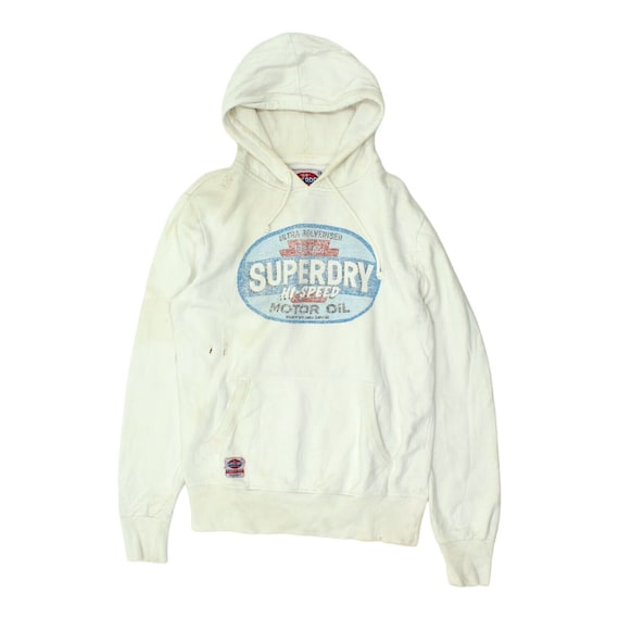 Superdry Motor Oil Mens White Pullover Hoodie Vintage Designer Hoody VTG Etsy UK