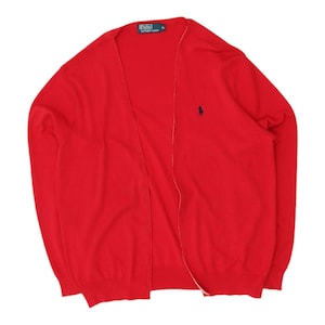 Polo Ralph Lauren Custom Made Cardigan | Vintage Womens Red Designer Sweater VTG