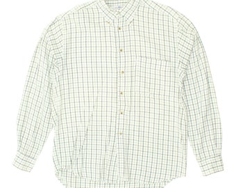 Boggi Mens White Button Down Collar Check Shirt | Vintage High End Designer VTG