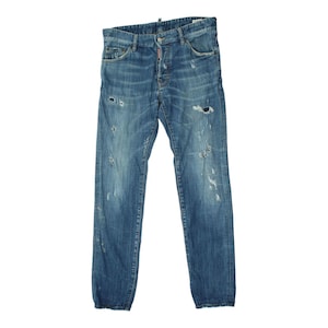 Dsquared2 Mens Distressed Jeans | Vintage Blue High End Casual Designer Denim