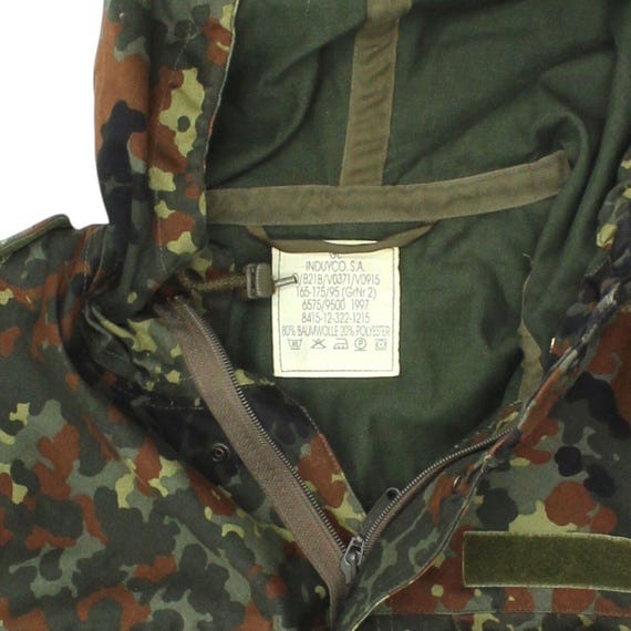 Vintage Mens Green Military Hooded Coat High End Army Camo