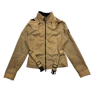 RefrigiWear Womens Brown Jacket | Vintage Waterproof Hooded Rain Coat Hoodie