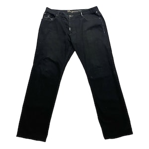 LR Geans Black Jeans | Vintage Mens Designer Denim Straight Leg Trousers