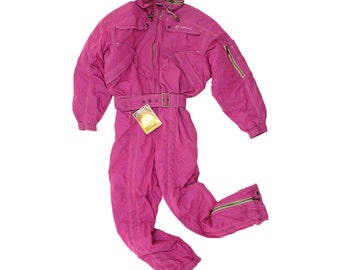 Sergio Tacchini Womens Pink Ski Suit | Vintage Retro Winter Sportswear Snowsuit