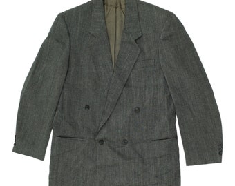 Levi's Exact Mens Grey Double Breasted Blazer Jacket | Vintage Designer Suit VTG
