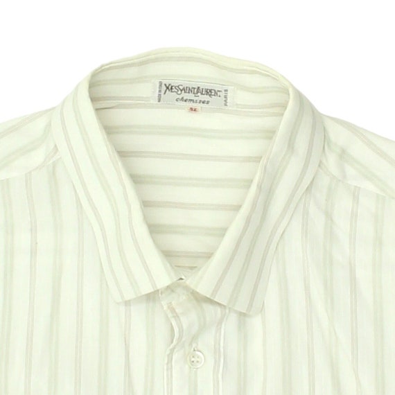 Yves Saint Laurent Mens White Striped Shirt | Vin… - image 3