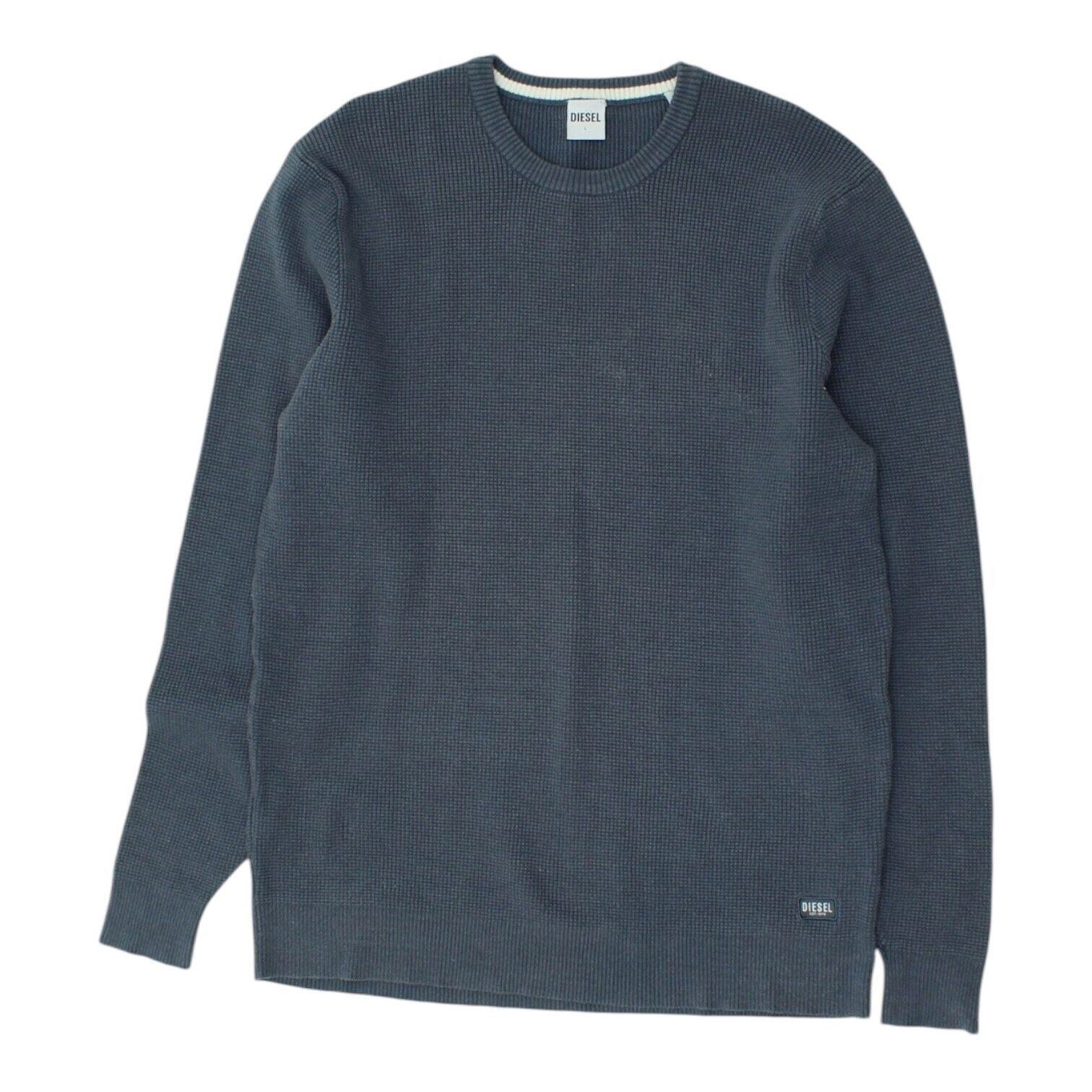 Diesel Mens Blue Knit Sweatshirt | Vintage Casual Designer Jumper VTG