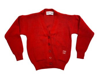 Pierre Cardin Kids Cardigan Sweater / Vintage Luxury High End Designer Red VTG