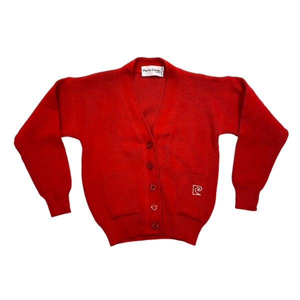 Pierre Cardin Kids Cardigan Sweater | Vintage Luxury High End Designer Red VTG