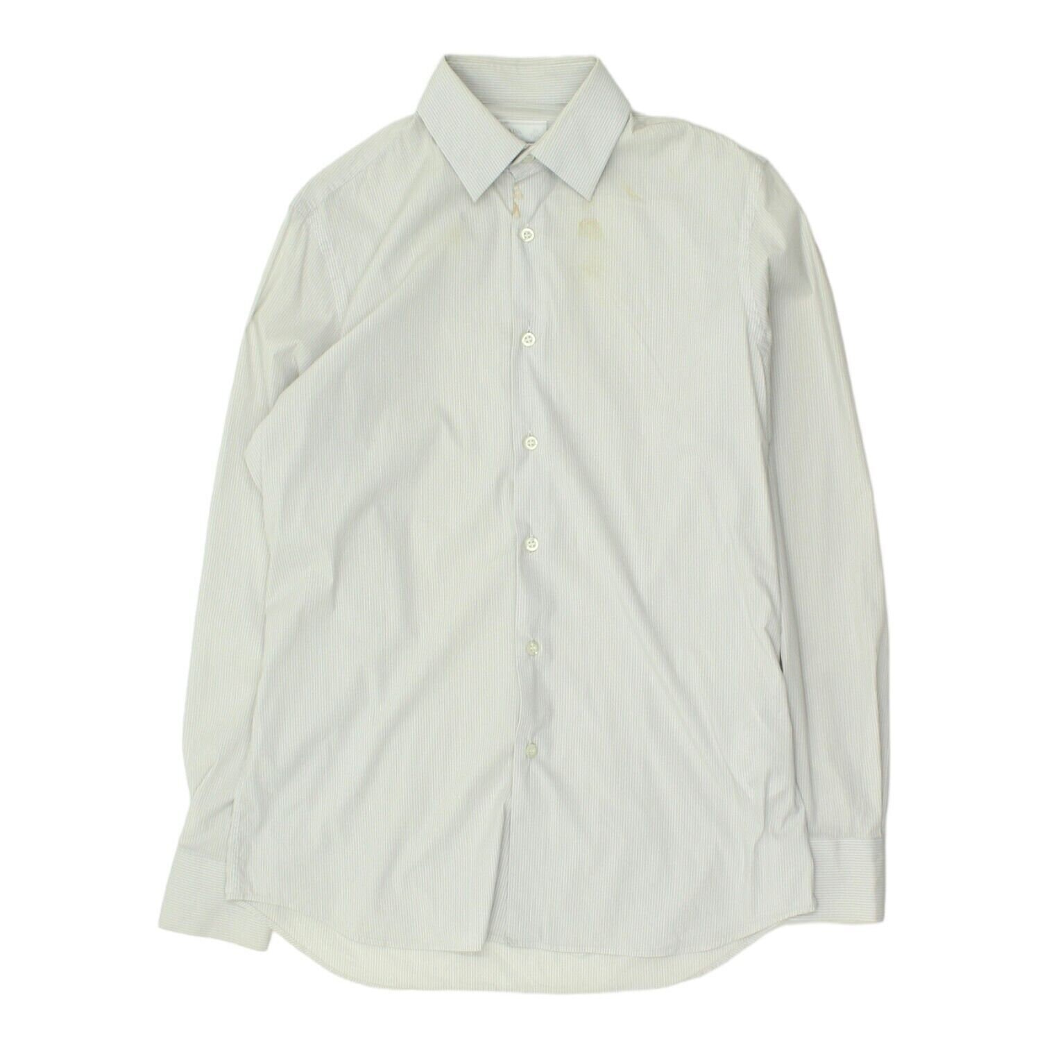 Chemise Boutonnée Prada Homme Blanche Grise À Rayures Fines | Design haut de gamme vintage