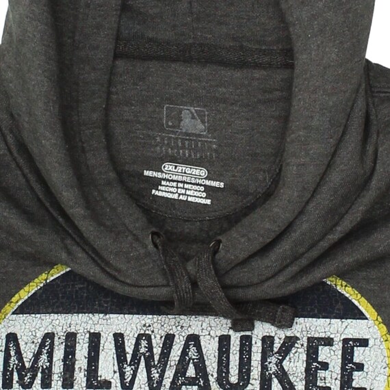 Milwaukee Brewers Mens Dark Grey Hoodie | Retro S… - image 2