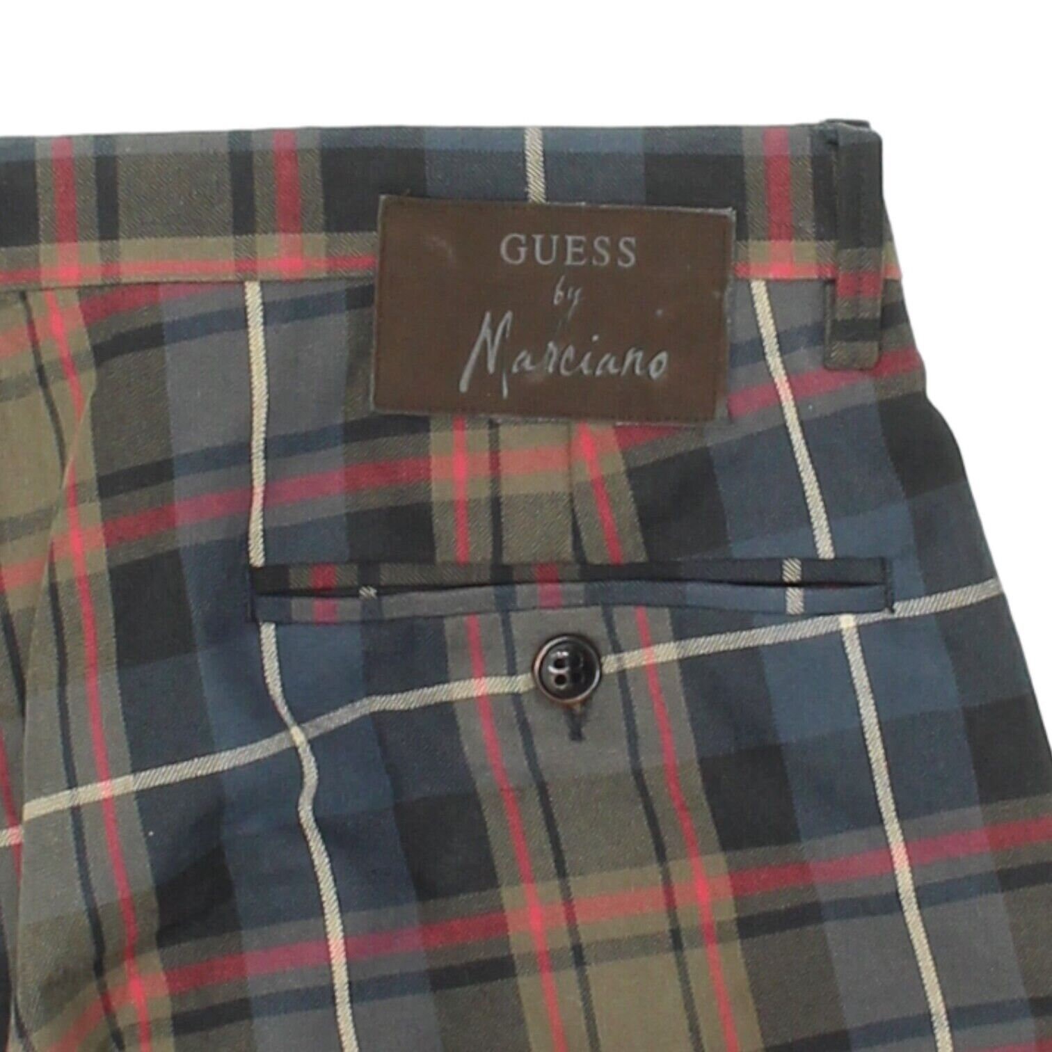 Guess Mens Green Blue Plaid Trousers Vintage High End Designer Dress Pants VTG Etsy Australia