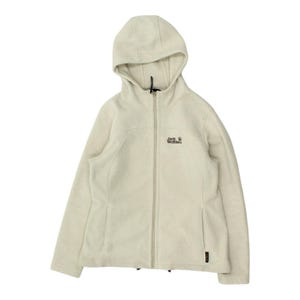 Jack Wolfskin Womens Beige Hooded Fleece Jacket | Vintage Outdoors Designer VTG