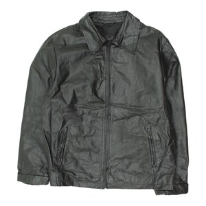 Veste motard en cuir noire avec fermeture éclair Pull & Bear pour homme | Vintage Designer VTG