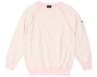 Felpa a righe bianche rosa da donna Saint James J Crew / Designer vintage VTG