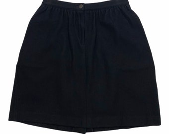 Oaks By Ferre Wool Mini Skirt | Vintage Luxury High End Designer Fashion Black