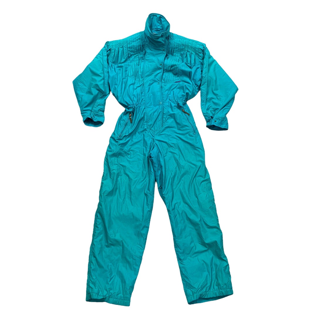 Head Ski Suit Vintage Designer Turquoise Retro Winter Sports Snowsuit VTG Etsy