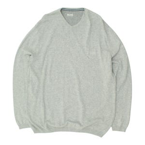 Hugo Boss Mens Grey V Neck Knit Sweater | Vintage Designer Jumper VTG