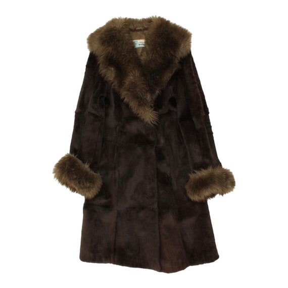 Kara Trutnov Womens Long Brown Real Fur Overcoat … - image 1