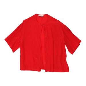Pierre Cardin Womens Red Short Sleeve Silk Blouse | Vintage High End Designer