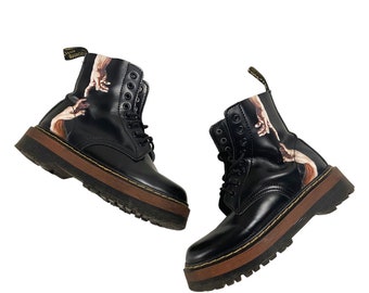 Michelangelo Creation of Adam Dr Martens 1460 Leather Boots | Vintage Black VTG