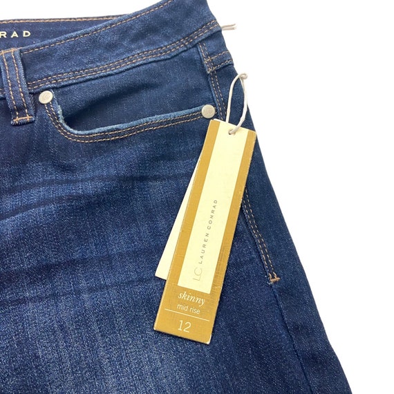LC Lauren Conrad Womens Skinny Jeans Vintage Designer Blue Denim
