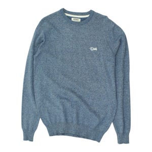 Diesel Blue Knit Jumper | Vintage Mens Casual Crew Neck Designer Sweater
