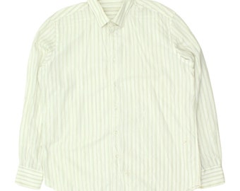 Yves Saint Laurent Mens White Striped Shirt | Vintage High End Designer Formal