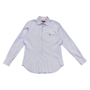 Etro Striped Slim Fit Shirt | Vintage High End Luxury Designer Blue White VTG