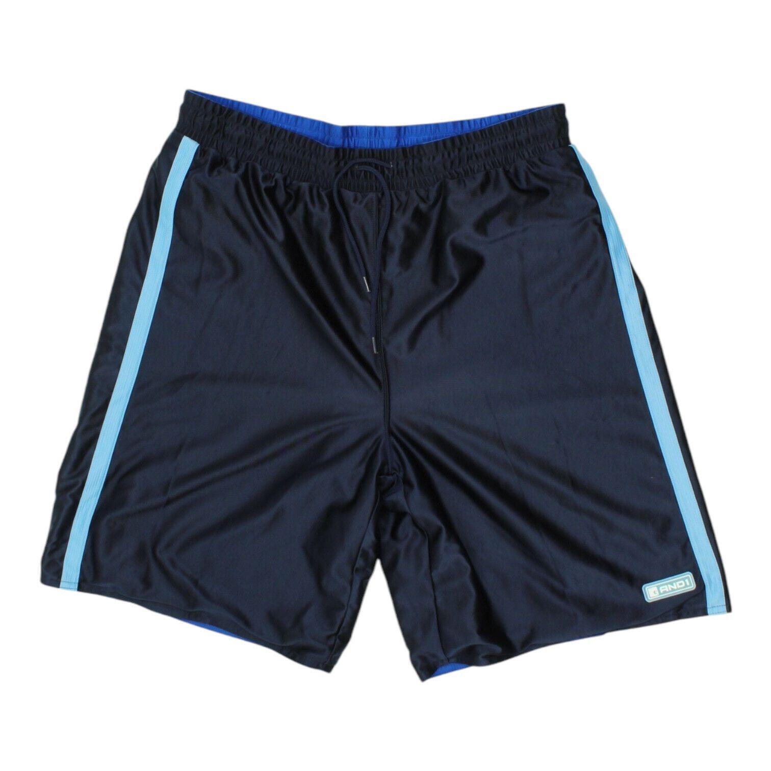 AND1 Reversible Basketball Shorts Vintage Mens Blue Sports