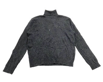 Ralph Lauren Polo Sport Roll Neck Jumper | Vintage Designer Sweater Dark Grey