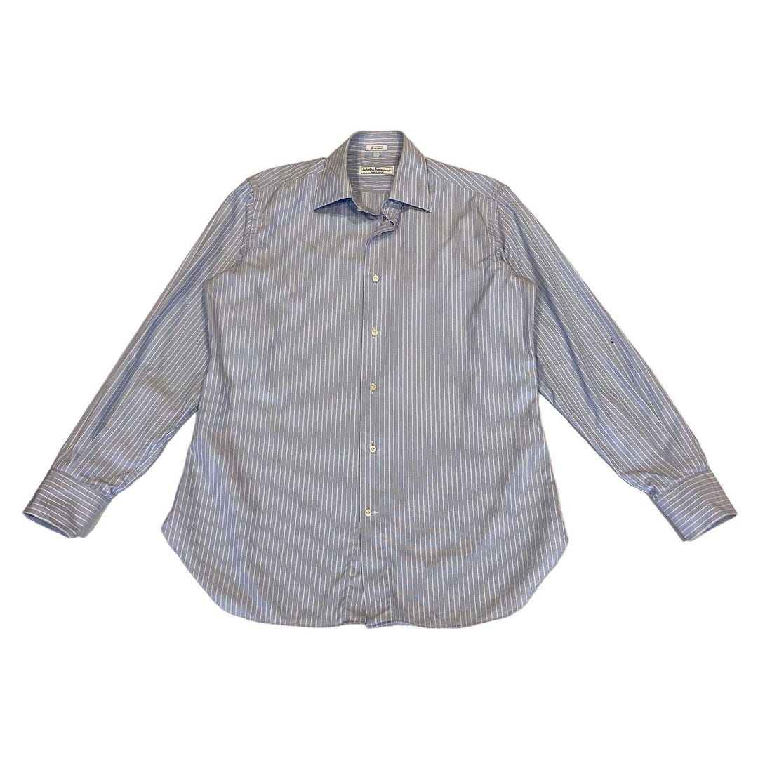 Camisa azul Salvatore Ferragamo Camisa vintage de hombre con