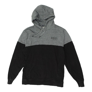 Diesel Mens Grey Blue Pullover Hoodie | Vintage Casual Designer Hoody VTG