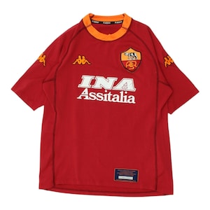 AS Roma Home Shirt | Vintage 2000/01 Kappa Mens Red Serie A Football Jersey