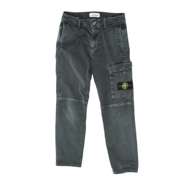 Stone Island Junior Boys Black Cargo Pants | Vintage Trousers Designer Jeans VTG