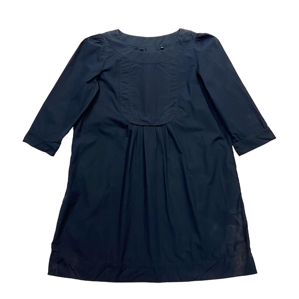 Aspesi Half Sleeve Cotton Shift Dress | Vintage High End Luxury Designer Black
