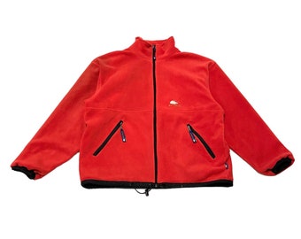 No Limits Reversible Fleece Rain Jacket | Vintage Hiking Outdoor Red Black VTG