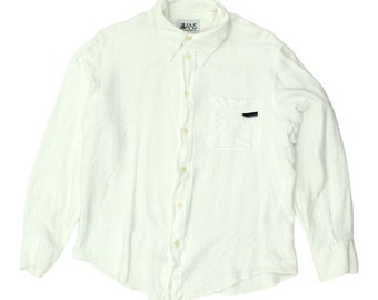Dolce & Gabbana Jeans Mens White Cotton Viscose Shirt | Vintage Designer VTG