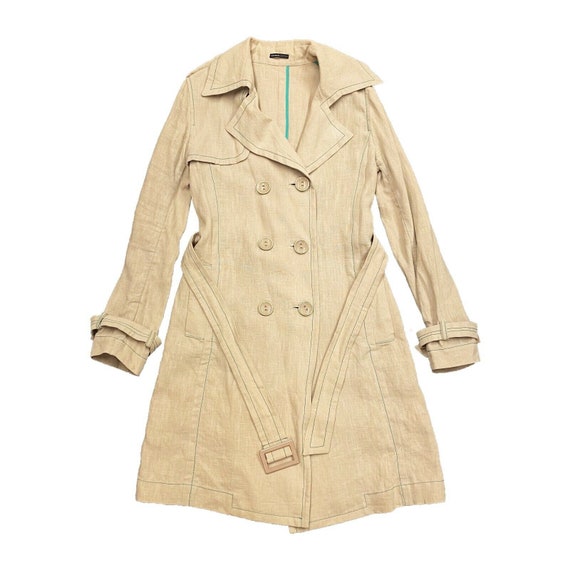 Naf Naf Womens Lightweight Ramie Trench Coat | Vi… - image 1