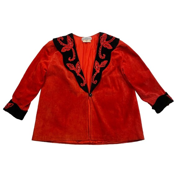 Lady Dea Valentino Sequin Suede Jacket | Vintage … - image 1